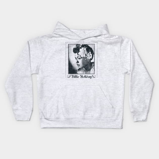 Billie Holiday /\ Original Retro Fan Art Design Kids Hoodie by DankFutura